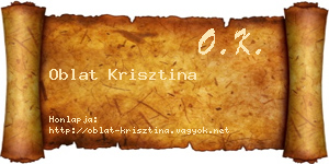 Oblat Krisztina névjegykártya